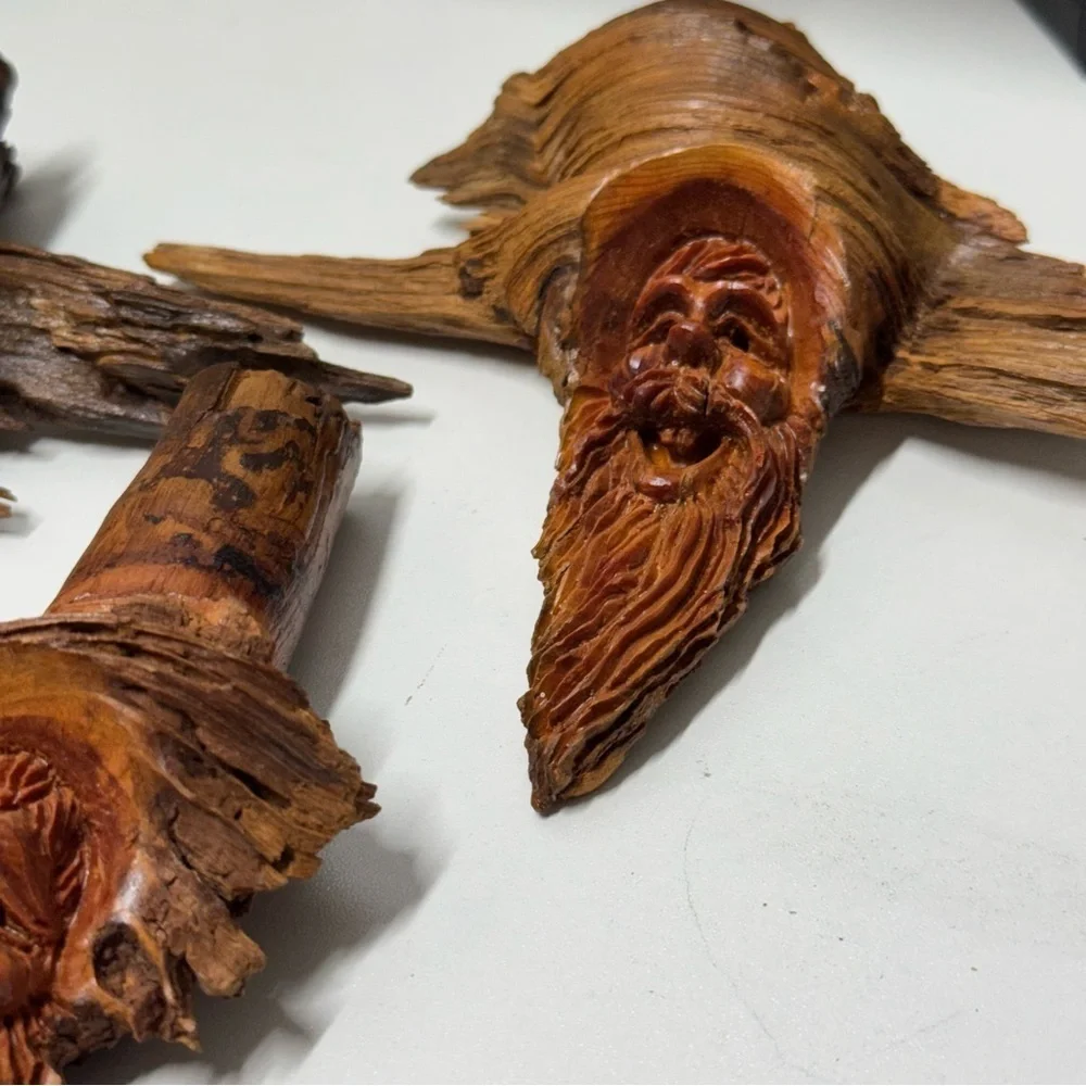 Handcrafted Wooden Forest Gnomes